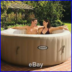 Intex PureSpa 77 Inch 4 Person Inflatable Round Hot Tub Spa with Bubble Jets