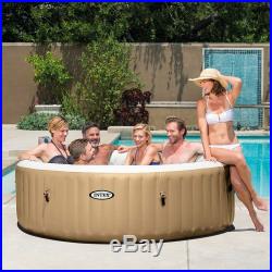 Intex PureSpa 85 Inch 6 Person Inflatable Round Hot Tub Spa with Soothing Jets