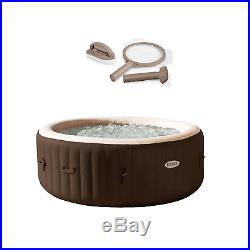 Intex PureSpa Inflatable 4 Person Hot Tub and BrownIntex Hot Tub Maintenance Kit