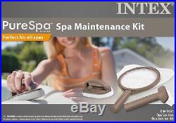 Intex PureSpa Inflatable 4 Person Hot Tub and BrownIntex Hot Tub Maintenance Kit