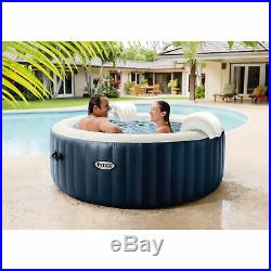 Intex PureSpa Plus 4 Person Inflatable Hot Tub Bubble Jet Spa, Navy (Open Box)