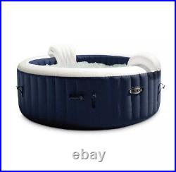 Intex PureSpa Plus 4 Person Portable Inflatable Hot Tub Bubble Jet Spa Navy, New
