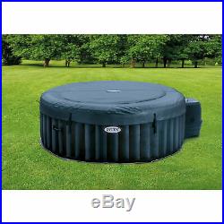 Intex PureSpa Plus 4 Person Portable Inflatable Hot Tub Jet Spa, Navy (Used)