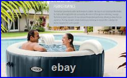 Intex PureSpa Plus 6 Person Portable Inflatable Hot Tub Jet Spa with Cover, Navy