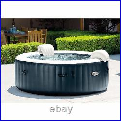Intex PureSpa Plus 6 Person Portable Inflatable Hot Tub Jet Spa with Cover, Navy