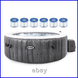 Intex PureSpa Plus Greywood Inflatable Hot Tub Jet Spa with 6 Filter Cartridges