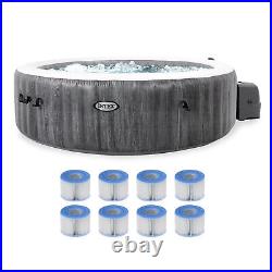 Intex PureSpa Plus Inflatable Bubble Jet Hot Tub & Replacement Filters (8 Pack)