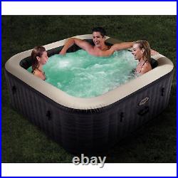 Intex PureSpa Plus Inflatable Square Hot Tub Spa with Tablet & Phone Tray, White