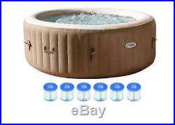 Intex Pure Spa 4-Person Bubble Hot Tub with Six Filter Cartridges