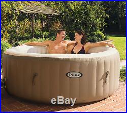 Intex Pure Spa 4-Person Inflatable Portable Heated Bubble Hot Tub 28403E JD5CJP