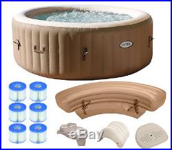 Intex Pure Spa 4-Person Inflatable Portable Hot Tub Ultimate Bundle Package
