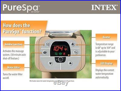 Intex Pure Spa 4-Person Outdoor Jacuzzi Inflatable Patio Hot Tub