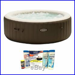Intex Pure Spa 6 Person Inflatable Jet Massage Heated Hot Tub with Chemical Kit