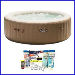 Intex Pure Spa 6-Person Inflatable Portable Bubble Jet Hot Tub with Chemical Kit
