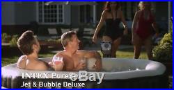 Intex Pure Spa Jet Bubble Deluxe Portable Onyx Black Outdoor Round 77 Hot Tub