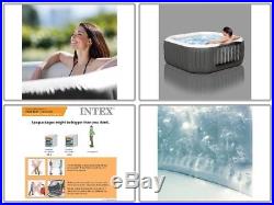 Intex Pure Spa Outdoor Inflatable Patio Hot Tub Bubble Jets 4 Person Octagonal
