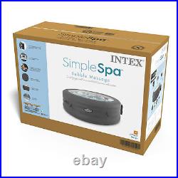Intex SimpleSpa Bubble Massage 4 Person Inflatable Hot Tub with Cover (Open Box)
