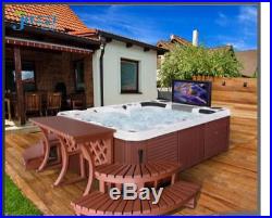 JAZZI 8 Person Swim Spa Hot Tub With 42 POP-UP TV, WATERFALL, 118 JETS, DVD, COOLER