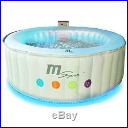 Jacuzzi Bubble! Mspa Glow Led Light Up 4 Person Inflatable Hot Tub Round Luxury5