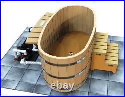 Japanese Wood Ofuro Soaking Tub for 2 Electric Heater