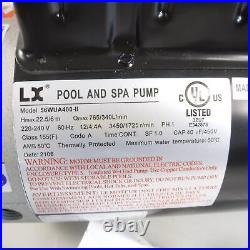 LX Pumps 56WUA400-II Pool & Spa Pump 220-240V PH 1 3450/1725RPM 12/4.4A 2spd 4HP