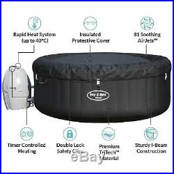 Lay-Z-Spa Miami Hot Tub, AirJet Inflatable Spa, 2-4 Person with Floor Protector