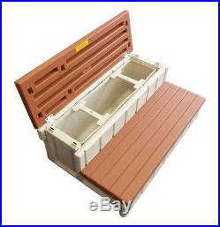 Leisure Accents 36 Deck Patio Spa Hot Tub Storage Compartment Steps Redwood