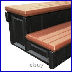 Leisure Accents 36 Deck Patio Spa Storage Compartment Steps, Redwood (Open Box)