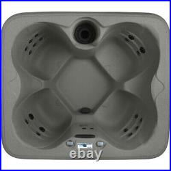 LifeSmart LS100 TAUPE 4 Person Plug and Play Square Hot Tub Spa with Cover, Gray