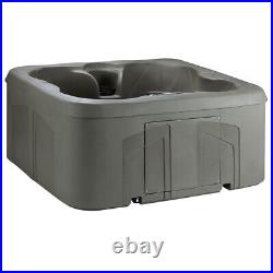 LifeSmart TAUPE 4 Person Plug and Play Square Hot Tub Spa with Cover (Open Box)