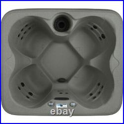 LifeSmart TAUPE 4 Person Plug and Play Square Hot Tub Spa with Cover (Open Box)