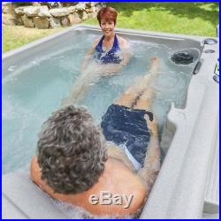 Life Smart LS350DX 5 Person Outdoor Patio Hot Tub Spa with 28 Jets & Cover, Taupe