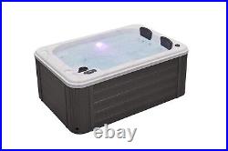 Luxury Spas Riley 3 Person 26 Jet Hot Tub With Ozonator-Cloud Gray Interior