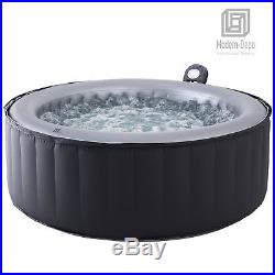 MSPA Lite Silver Cloud Inflatable Hot Tub Round 6-Person Outdoor Massage Spa