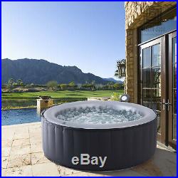 MSPA Lite Silver Cloud Inflatable Hot Tub Round 6-Person Outdoor Massage Spa