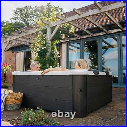 MSpa Oslo 6 Person Squared Hot Tub with Hydro Massage Jets Plus and LED Strip