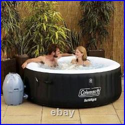 New Coleman 71 x 26 Portable Inflatable Spa 4-Person Hot Tub 120 Jets- Black
