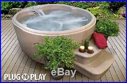 New Oval 4 Person Plug In Hot Tub Spa with Steps 12 Jets Lifetime