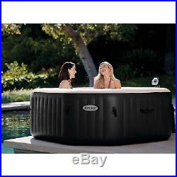 New Pure Water Spa Jet Bubble Deluxe Portable Hot Tub Octagon Black Pool Intex