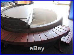 New Softub Model 300 Portable Spa/Hot Tub with Wood Deck Surround