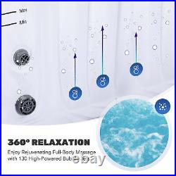 Outdoor Inflatable Hot Tub Spa w Heater&130 Massaging Jet Ideal for 6 Round Blue