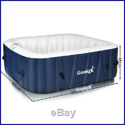 Outdoor Jacuzzi Inflatable Hot Tub Portable Spa 6 Person Hottub Massage Pool New
