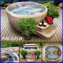 Outdoor Spa Heated Jacuzzi 4 Person Hot Tub Portable Cover Patio 12-Jets Deck