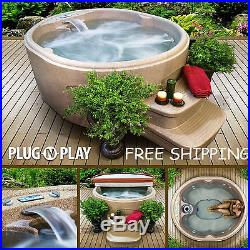 Outdoor Spa Hot Tub Patio Jacuzzi 12-Jets Deck 4 Person Heated Massage Garden