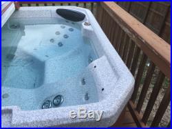 Outdoor hot tub, Hydro Spa 79X77X32, works fine, steps and cover included