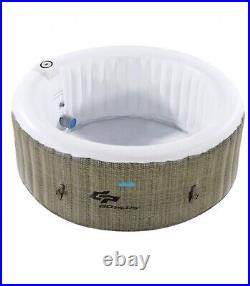 Portable Bubbly Massage Spa Hot Tub For 4 In Beige/Coffee Color