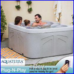 Portable Hot Tub 4 Person Spa Plug and Play Energy Efficient AquaTerra Spas NEW