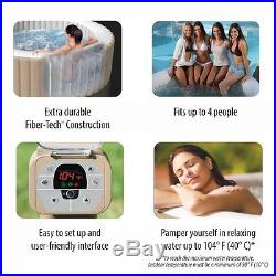 Portable Hot Tub Massage Spa Set Intex Summer Swimming Pool Patio Tan 4 Person