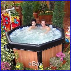 Portable Hot Tub Massage Wood Acrylic Spa Jacuzzi Bubble 5 Person Thermal Cover