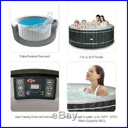 Portable Hot Tub Spa Inflatable 4 Person Massage Pool Heated Tubs Bubble Gray